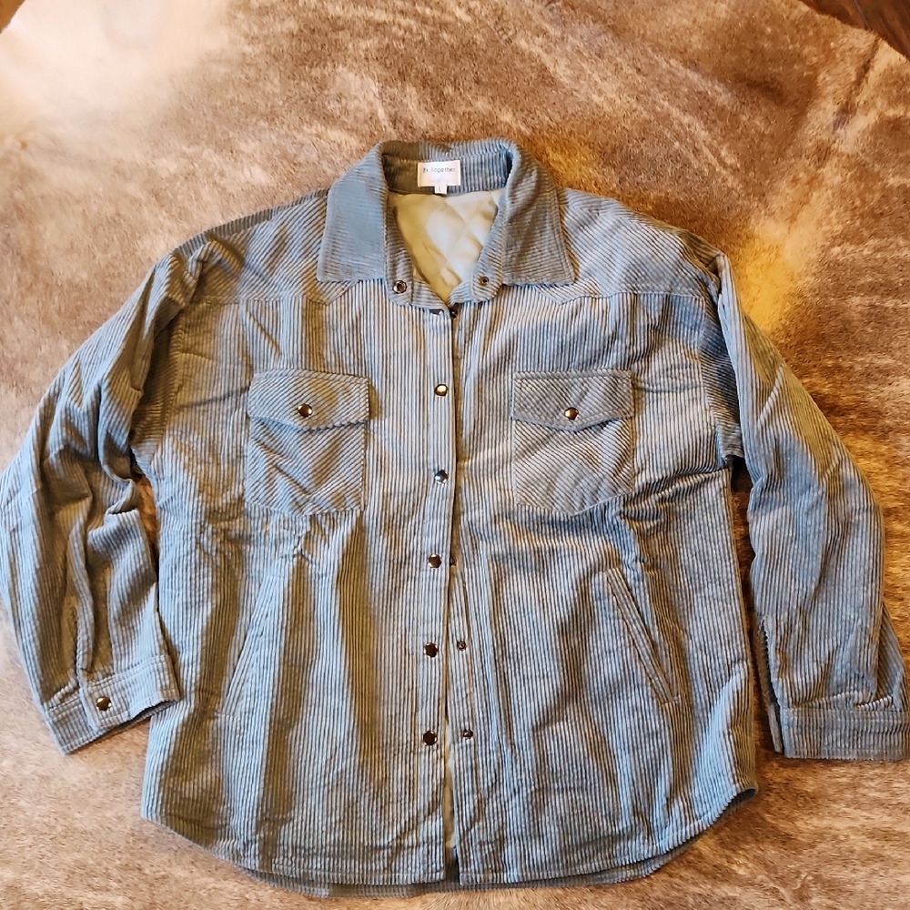 By TOGETHER brand Sage Green Corduroy Snap closure jacket